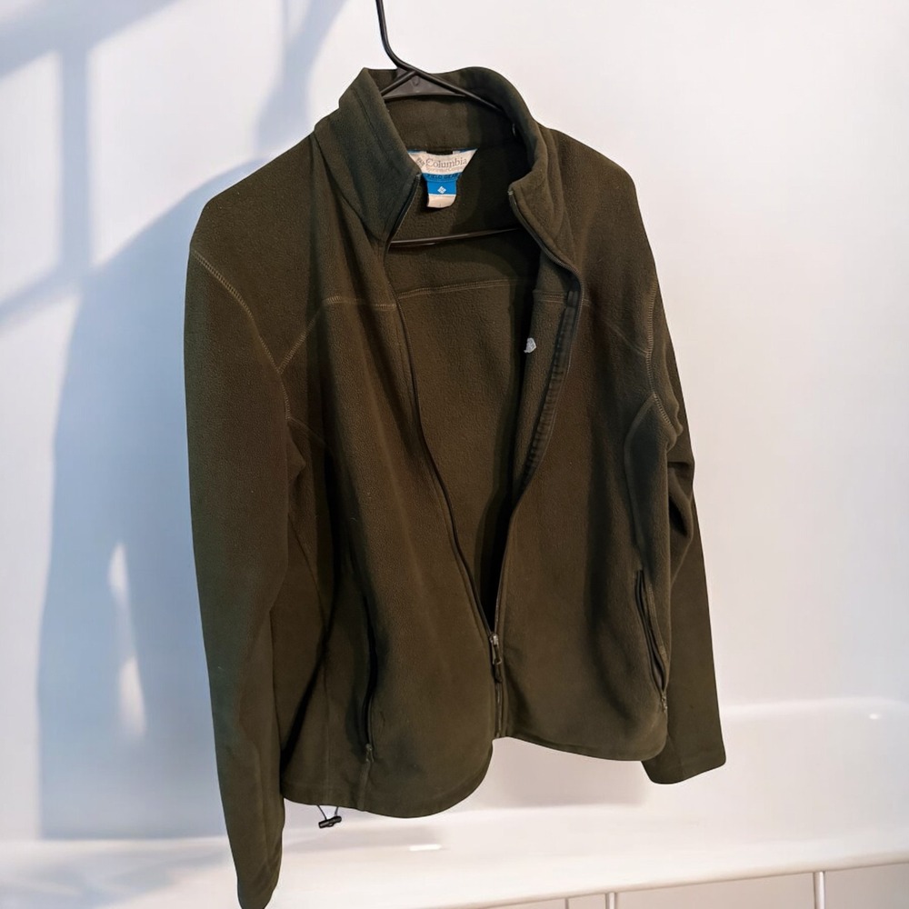 Columbia Field Gear Jacket Mens Size LG Green Fleece Lined Full Zip Outdoor - Picture 2 of 4